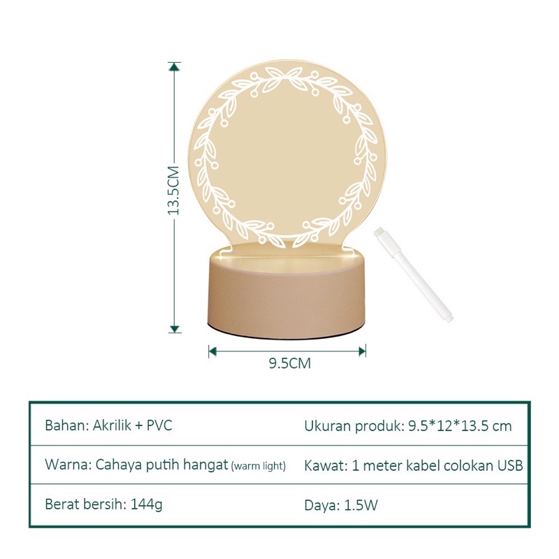 lampu akrilik 3d tulis