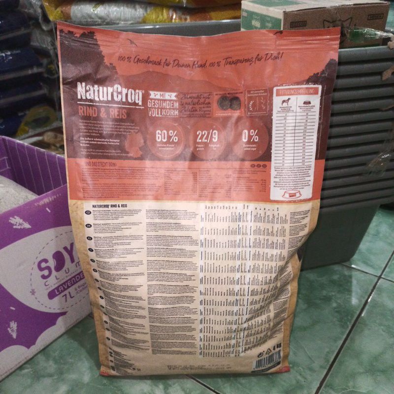 happy dog NaturCroq Rind &amp; Reis Beef 4kg / makanan anjing happy dog beef