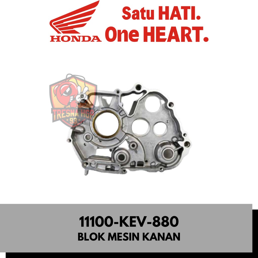 11100-KEV-880 BLOK MESIN KANAN SUPRA 100 GRAND IMPRESSA REVO & SUPRA FIT ORIGINAL | CRANKCASE R SILV