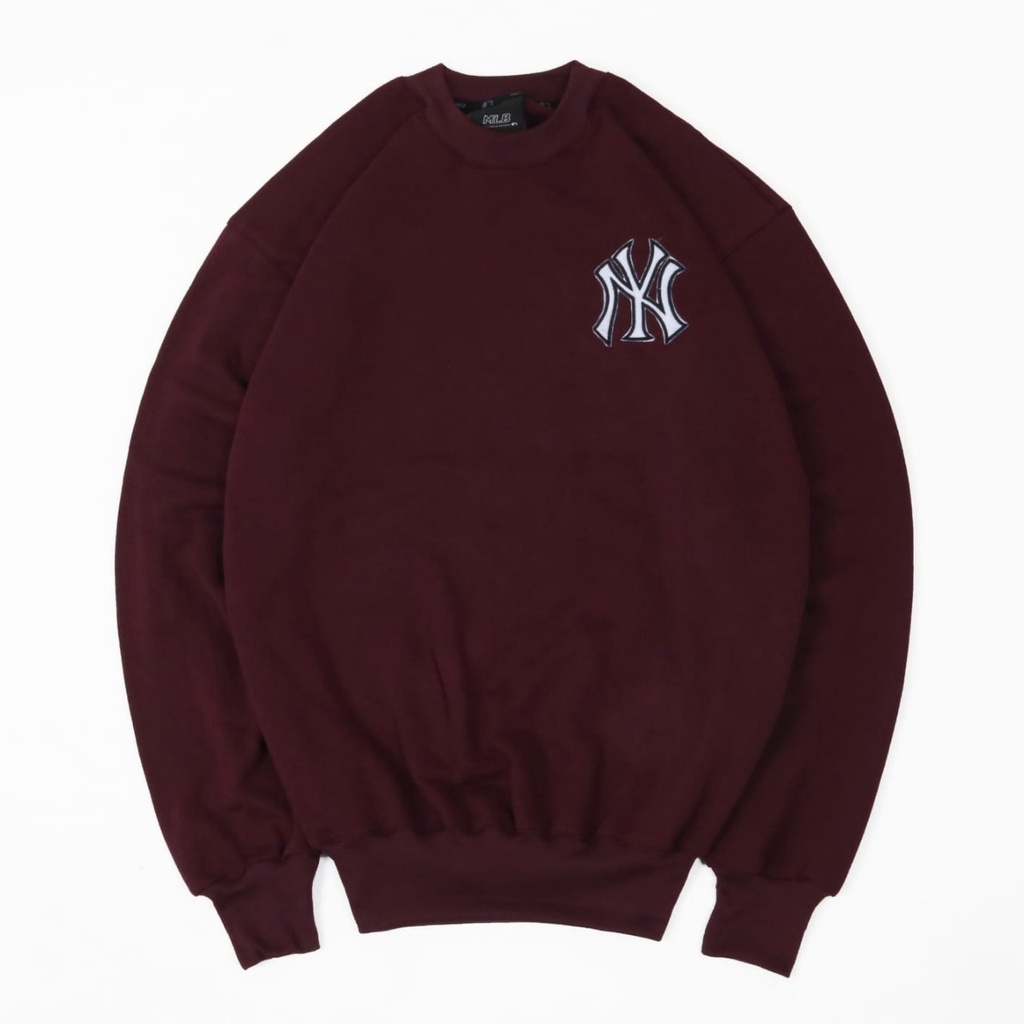 Sweater Crewneck MLB NY Yankees Lengan Panjang Original Sweatshirt Korea Crew Neck Long Sleeve Katun Unisex Pria Wanita Korean