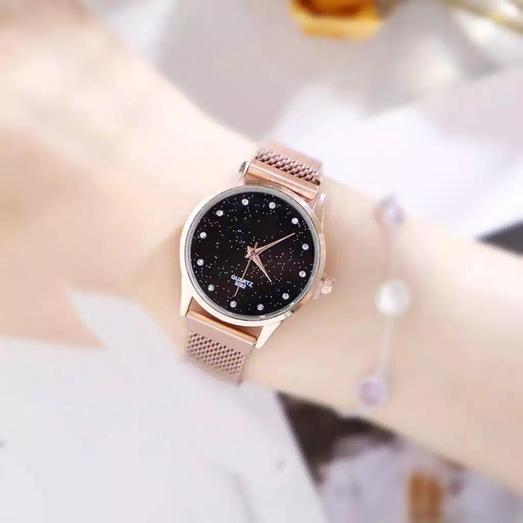 [ BAJ ] JAM TANGAN WANITA RANTAI MAGNET DIAMOND MURAH GROSIR IMPORT FASHION MDL DD025