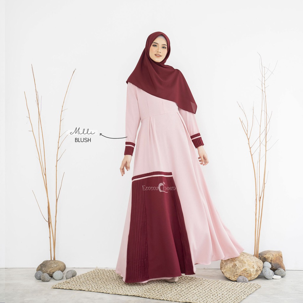 EmmaQueen - Dress Muslim Milli Terbaru-Blush