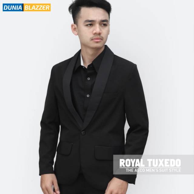 JAS PRIA DAMLER ROYAL PREMIUM - Blazer Tuxedo Hitam Cowok Eksklusif Formal Nikah Kantor Wedding