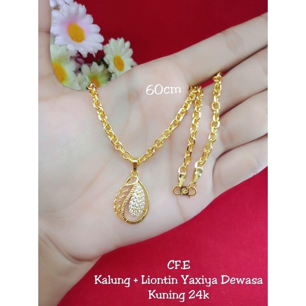 Kalung rantai 3 suku warna 24k