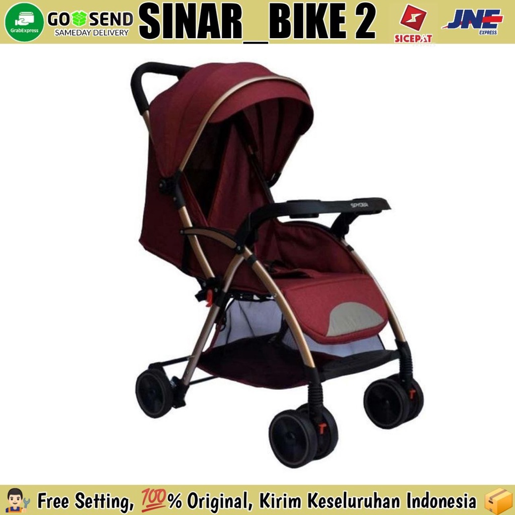 Baby Stroller Pliko Spyder 297 Gold Frame Kereta Dorong Bayi