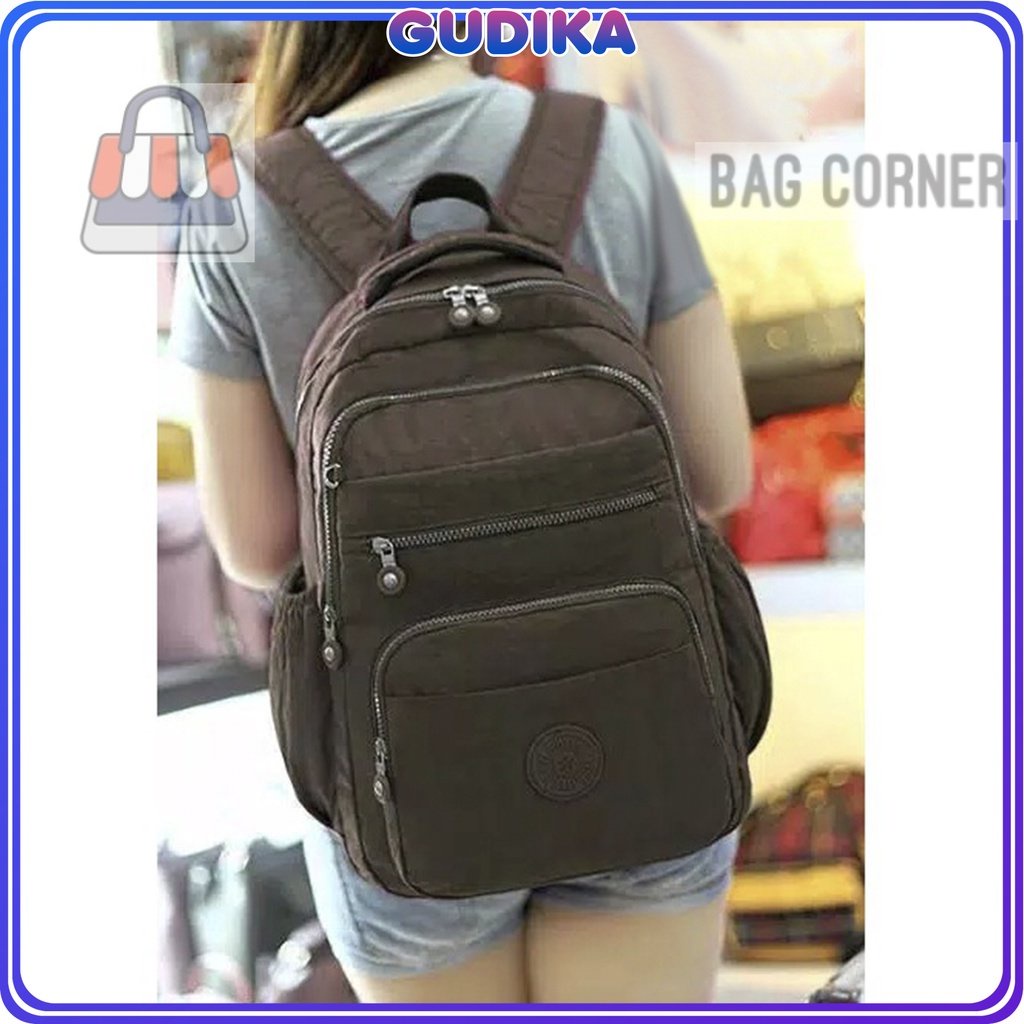BagCorner - GUDIKA 5058 - Tas Ransel Laptop Wanita Kekinian Import Original Terbaru Bahan Nilon Wate