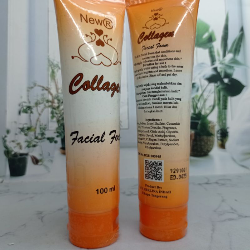 New R Facial Foam Collagen Tube 100 BPOM Aman Bumil Busui