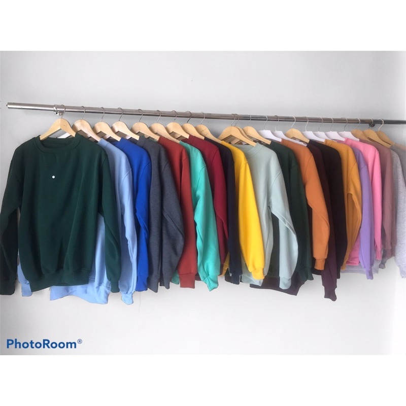 Basic Sweater Polos Crewneck Pria Wanita (Unisex)