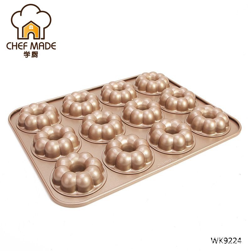 chefmade 12cups flower shape doughnut cake pan wk9224 / loyang donat / donut pan