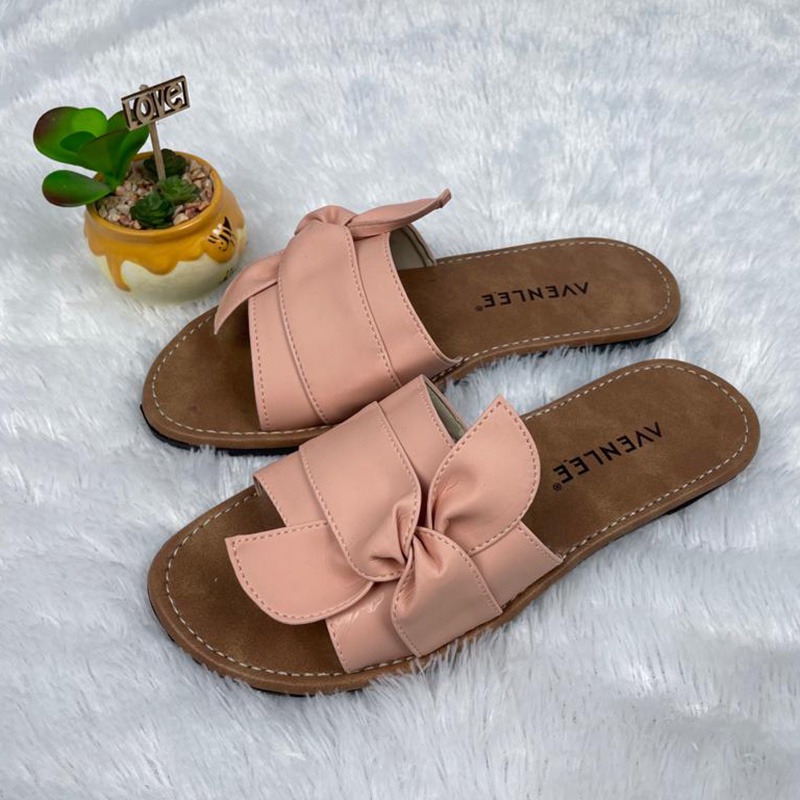 Sandal Wanita Pita Cantik Slop Sol Karet Flat Anti Licin