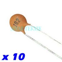 x10 Capacitor 1.8 nF Keramik ( Ceramic 1800 pF ) kapasitor Mini 1,8nf Orange  ISI 10 BUAH