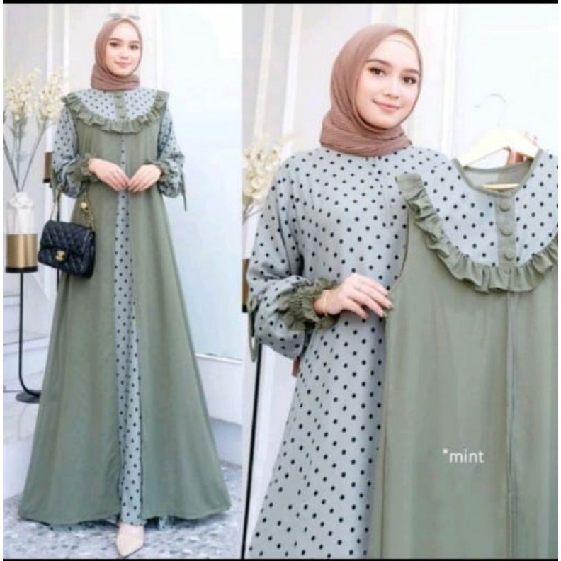 KIMIKO SET BAHAN CERUTY PULL PURING BAJU GAMIS TERLARIS