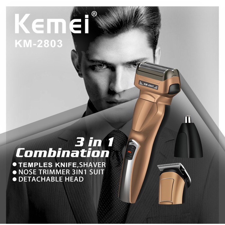 Kemei KM-2803 Rechargeable Waterproof Shaver Professional Electric Shaver for Men