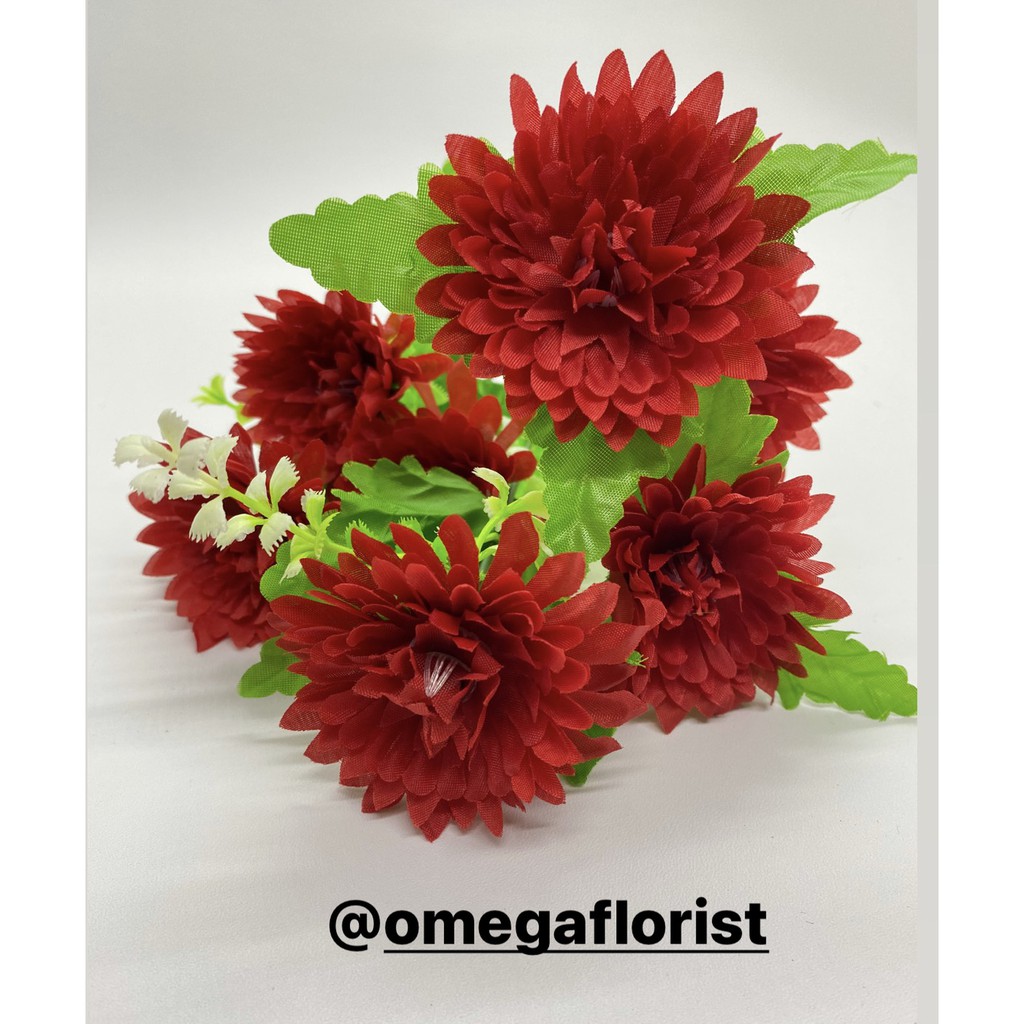 BUNGA SERUNI MINI X 7 ARTIFICIAL Bunga Artificial/Bunga Plastik/Bunga Dekorasi/Dekorasi Pernikahan/Pernikahan-Merah