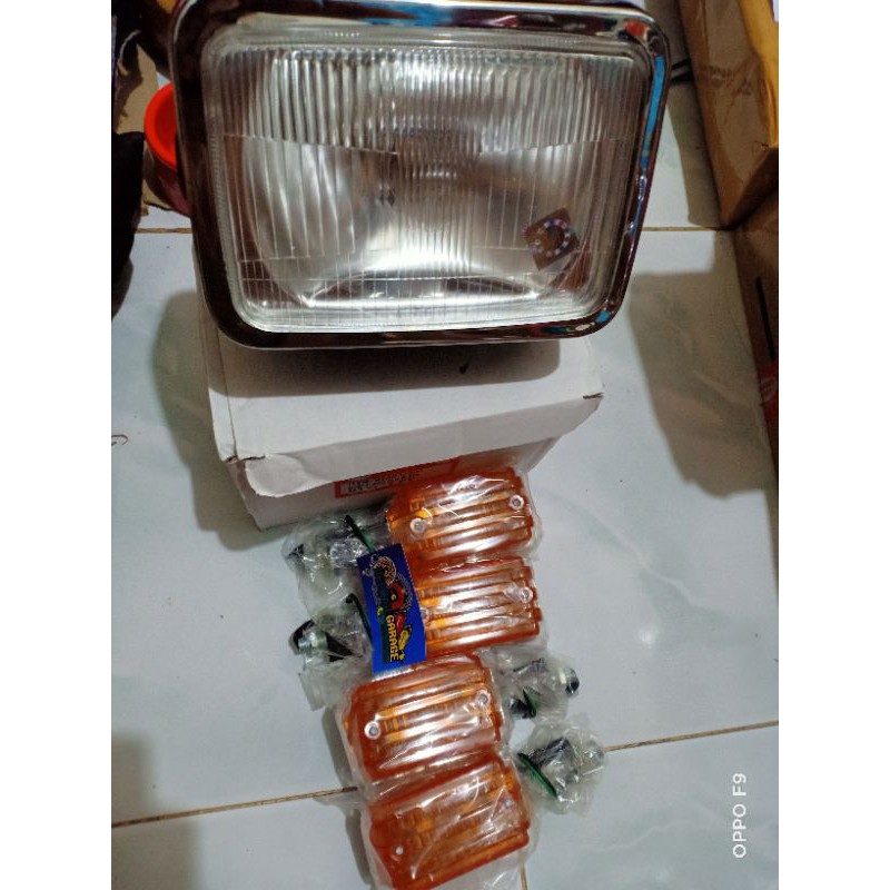 Paket Komplit Reflektor Lampu Depan Rx-King Lama 5T5 Cover Hitam Plus Sen Rx-King Lama 4 Pic