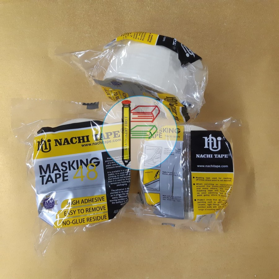 Masking Tape Lakban Plakban Kertas Nachi 48mm 2 Inch 4.8cm