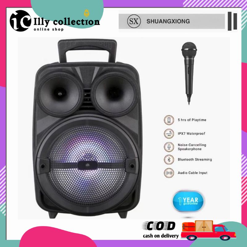 Speaker Bluetooth Aktif Portabel Grand Power SX-5038 Free Mix Karaoke 6,5inc