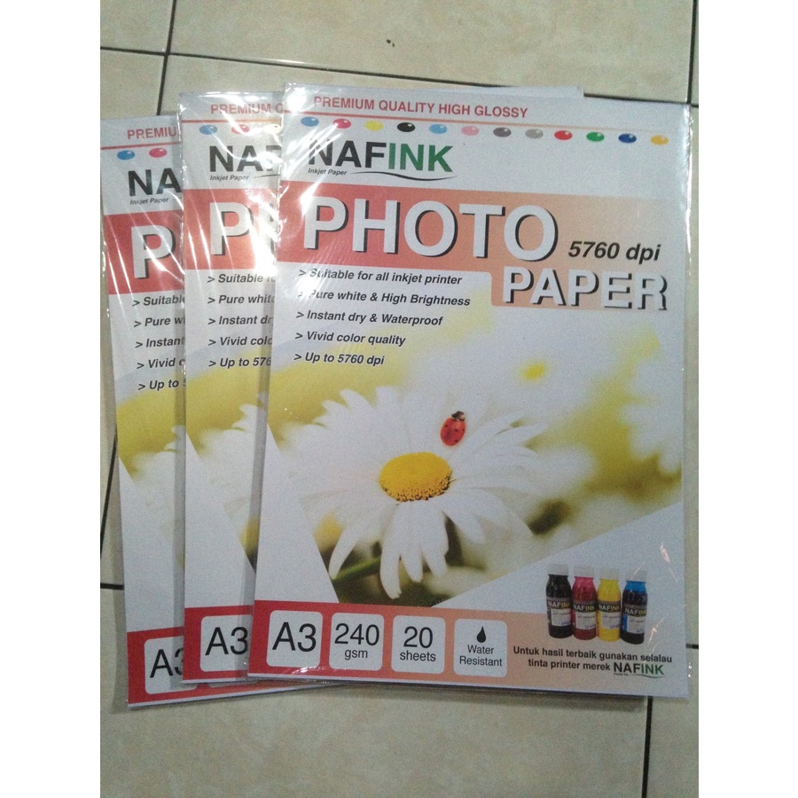 

Kertas Foto A3 240 Gsm NAFINK Photo Glossy Paper