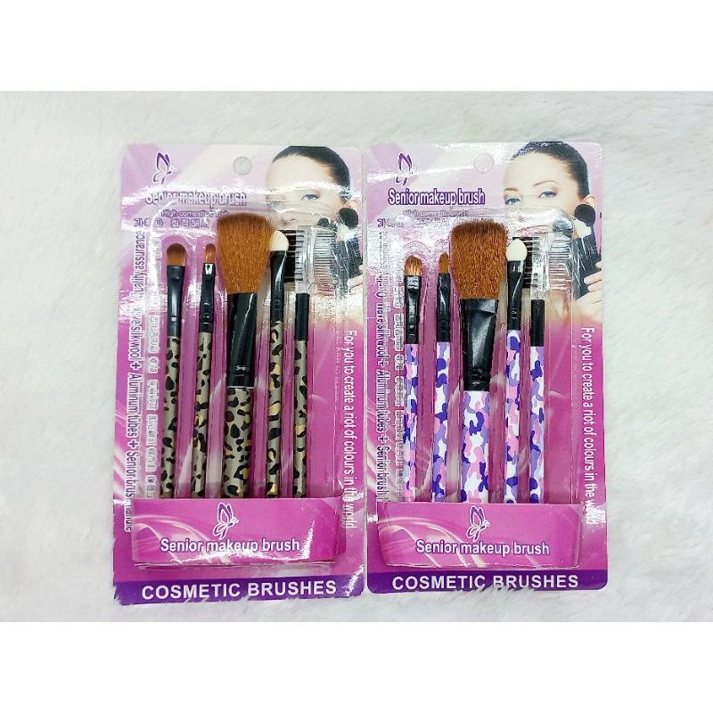 KUAS SET ISI 5 SENIOR MAKE UP BRUSH PINK