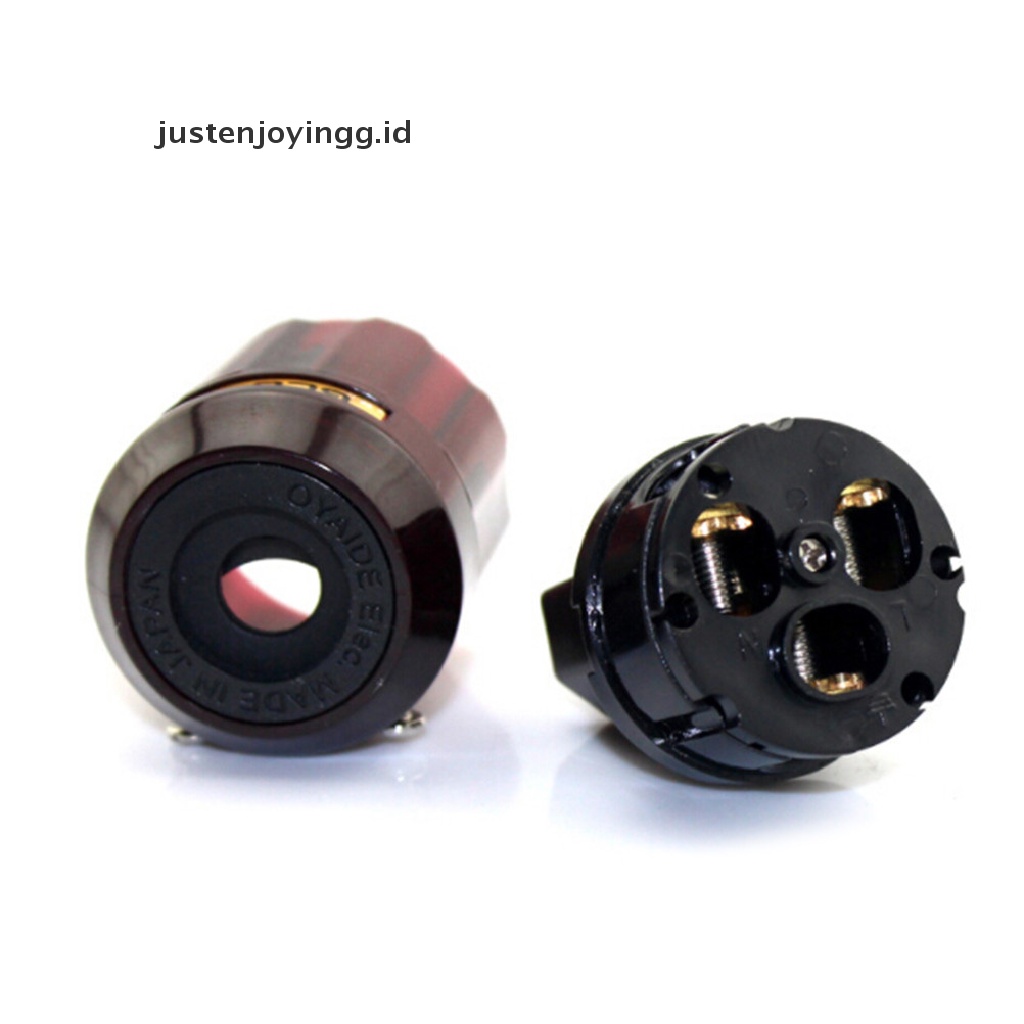 / / Justenjoyingg.id / C-079 IEC Female P-079 Male US Power plug Konektor Audio Hifi Lapis Emas