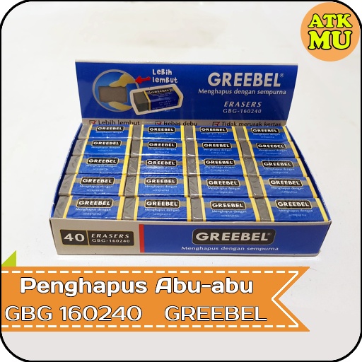 

Eraser Penghapus Abu-abu Kecil GREEBEL GBG 160240 (Box)