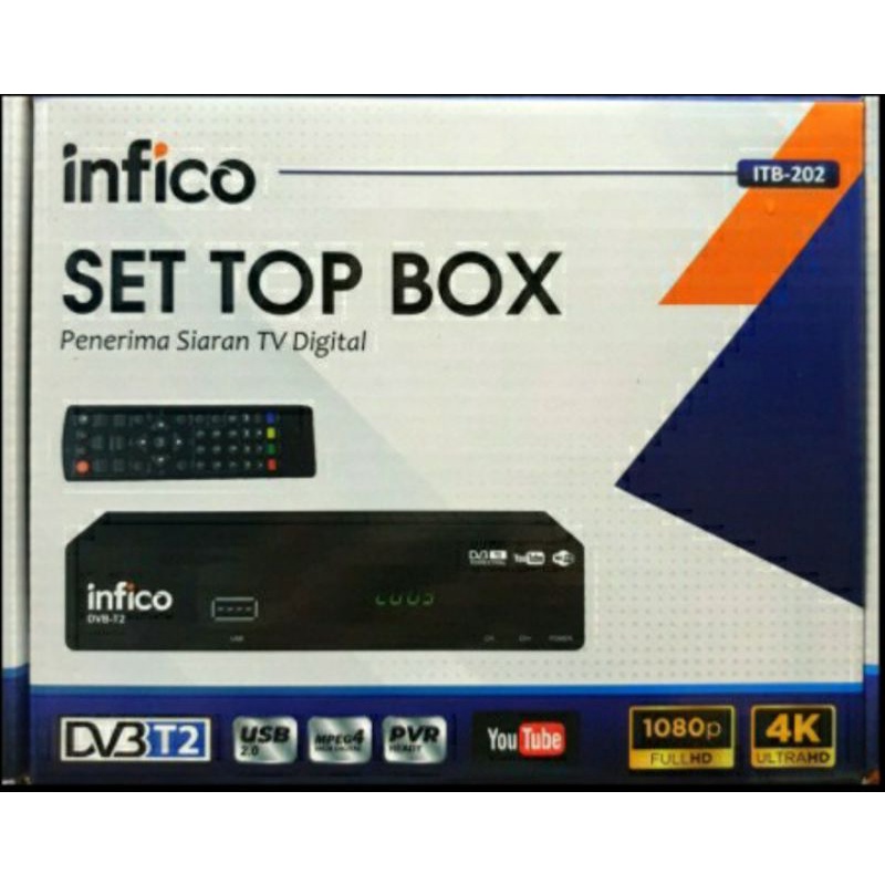 SET TOP BOX DVB T2 INFICO ITB-202 RECEIVER TV DIGITAL