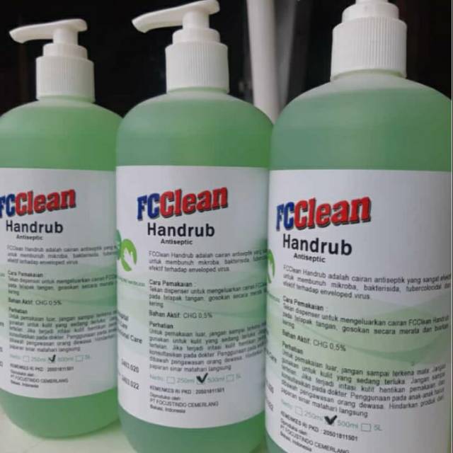 Hand sanitizer handsanitiser fc clean focust 500ml antiseptic alkohol 70% murah