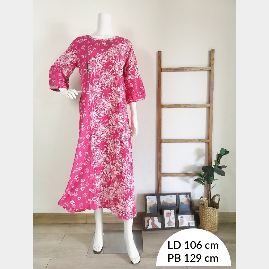 Daster Qonita Batik (Dress Evelin Hls) | Boutique quality | Non Busui Friendly