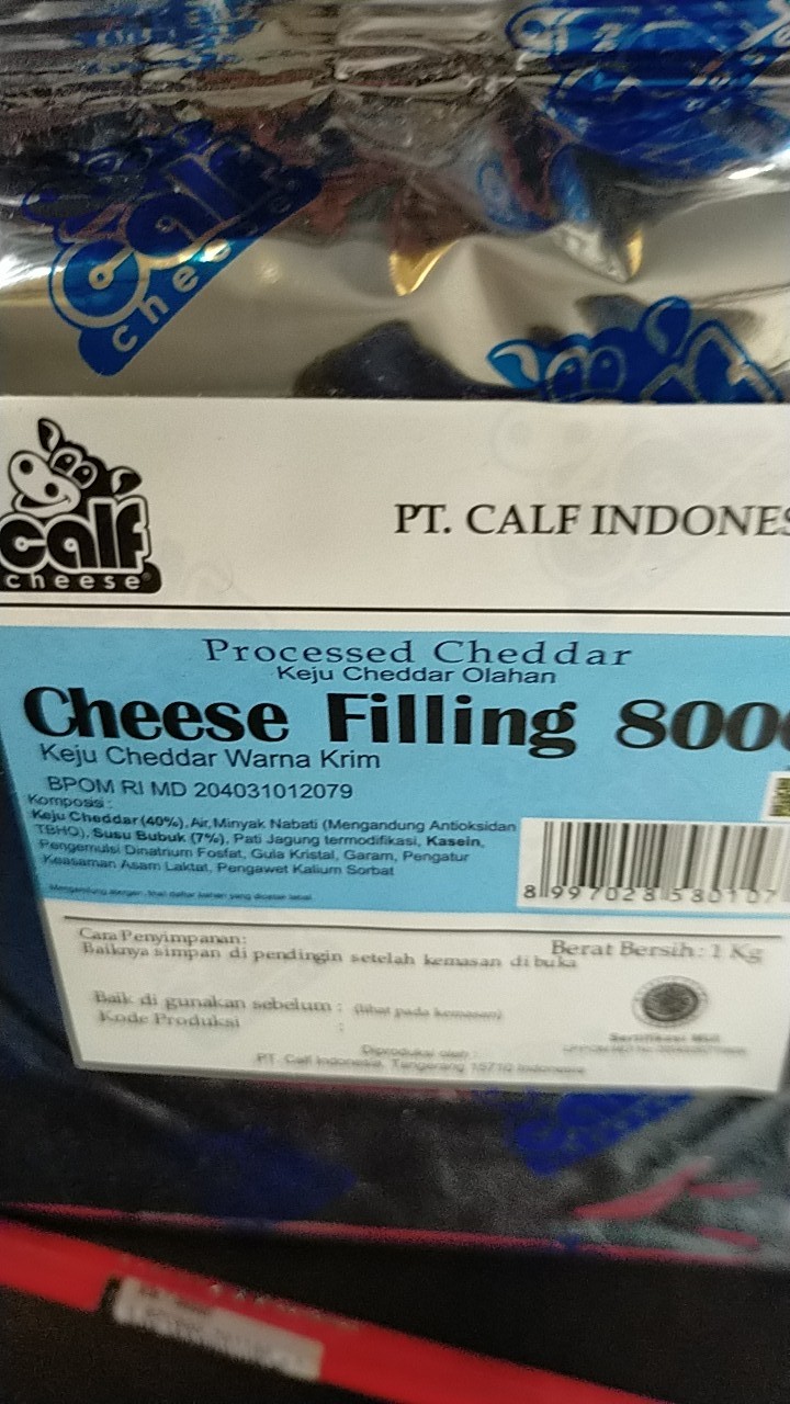 [original 1 Kg] Calf Cheese Filling 8000 / Filling Keju Untuk Isian Kue, Roti Dll