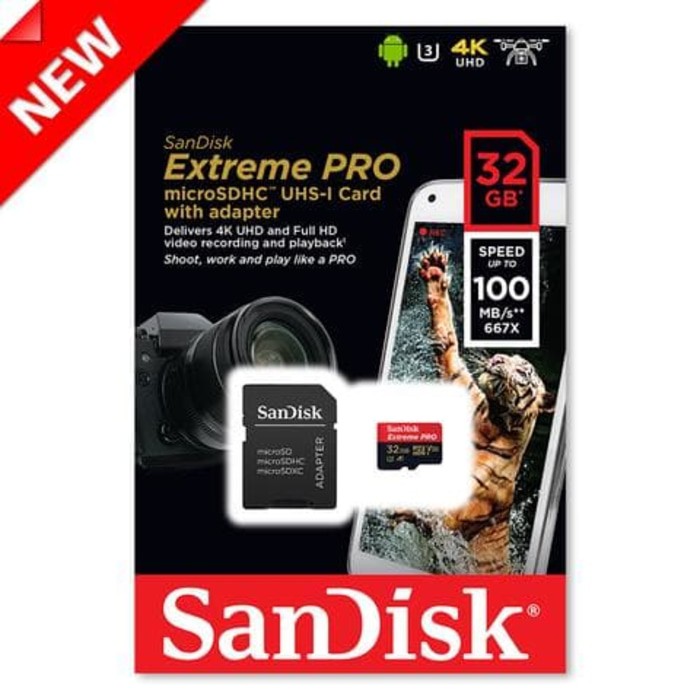 Sandisk Extreme PRO microsd UHS1 card 32gb (95mb/s) with adapter