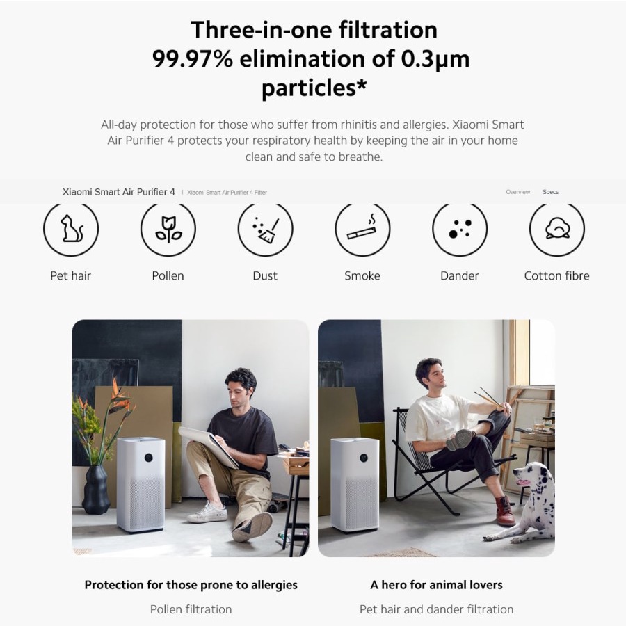 Smart Air Purifier 4 Penyaring Pembersih Udara