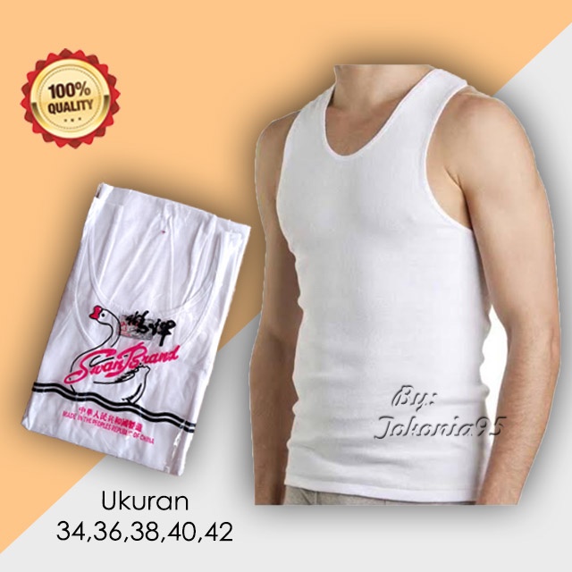 1pcs Kaos Dalam - Singlet Pria merk Swan / Swans Brand