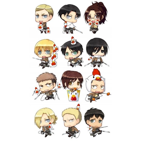 

(25 pcs) Stiker Chibi Anime Attack On Titan
