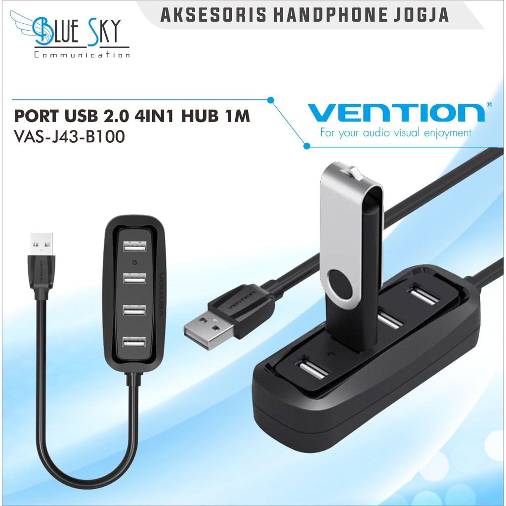 PORT USB 2.0 VENTION 4 IN 1 HUB 1M/VAS-J43-B100