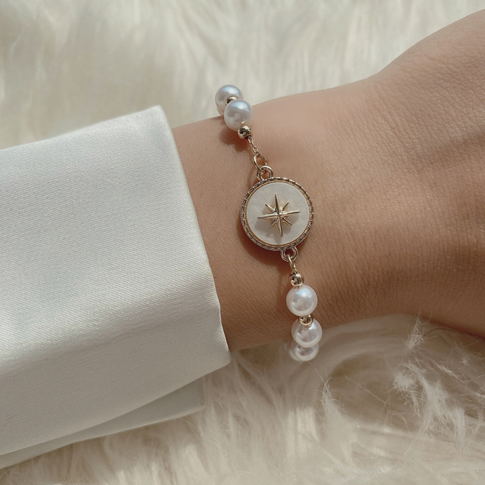 Gelang Mutiara Warna Putih Gaya Elegan Untuk Wanita