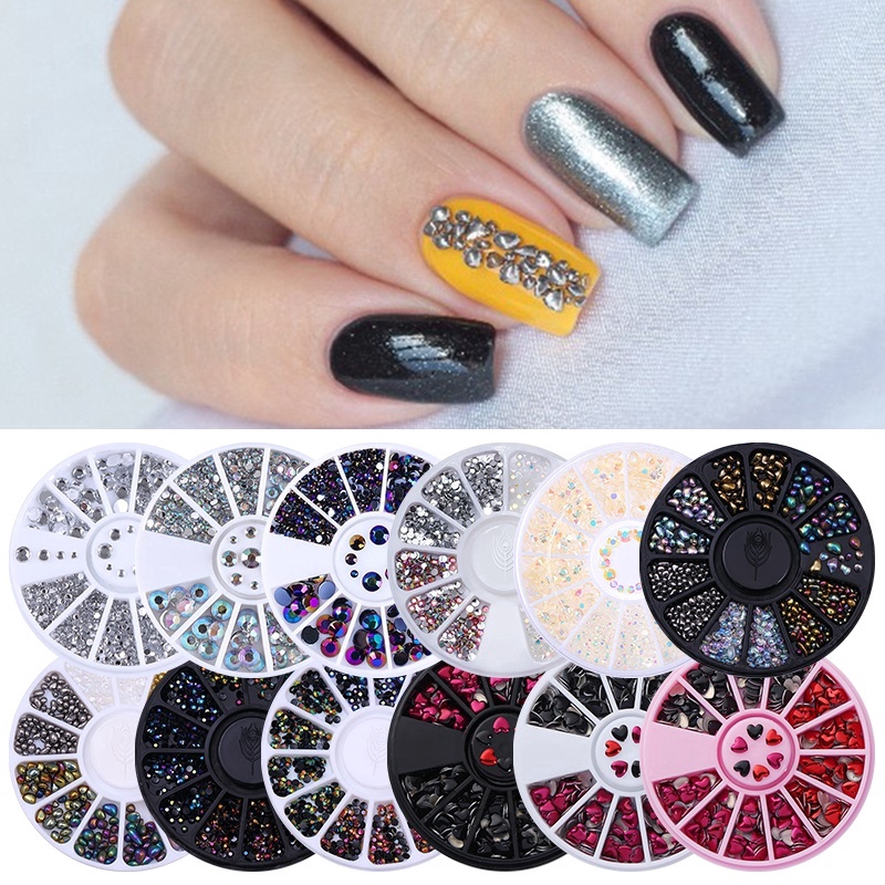 (Stock) Berlian Imitasi/Kristal Glitter 15 Model Untuk Dekorasi Nail Art/Manicure Diy