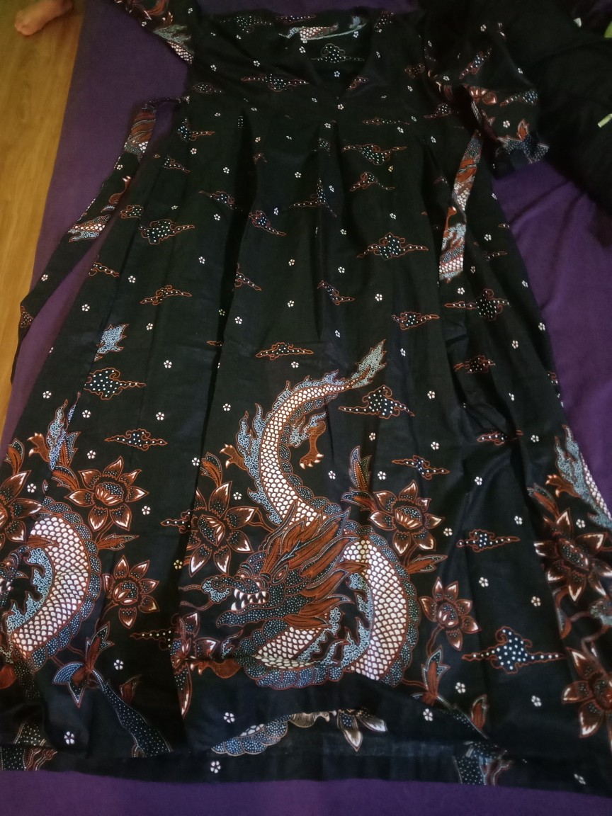 Ms Gamis Batik Sriwedari Maxi Modern Jumbo Bumil/busui Katun Sogan All Size