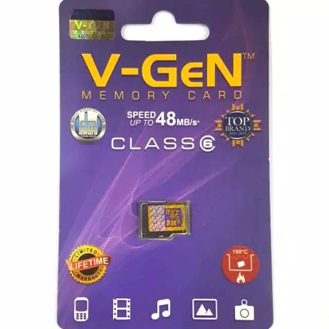 Micro SD V-GeN memory card 8Gb class 6 - kartu memori