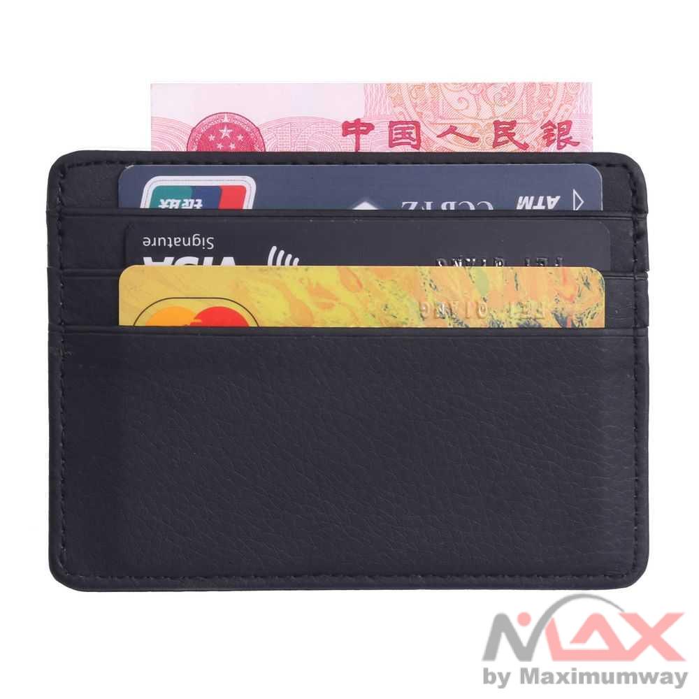 Dompet Kartu Bahan Kulit ID Card Holder Simpan ATM, Credit Card, EMoney, Trans jakarta, Akses Masuk dst  Slim pria wanita TRASSORY Men Women Durable Slim Simple Travel Lichee Leather Bank Business ID Card Wallet Holder Case with Coin Purse