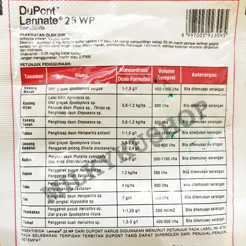 DUPONT LANNATE 25 WP 15 GRAM PER SACHET INSEKTIDA ULAT