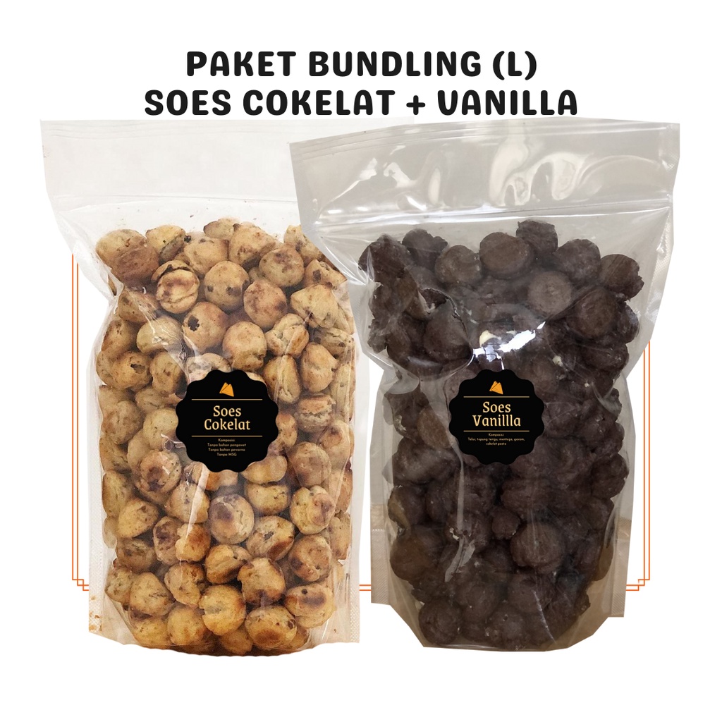 

Paket Bundling Soes Cokelat + Vanilla (L) / Bundle Package / Mini Sus Kue Kering