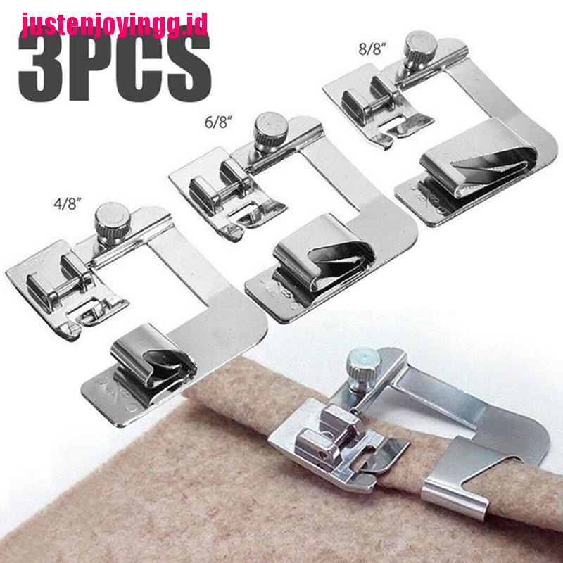 3pcs / set Presser Foot Rolled Hemed Untuk Mesin Jahit Brother