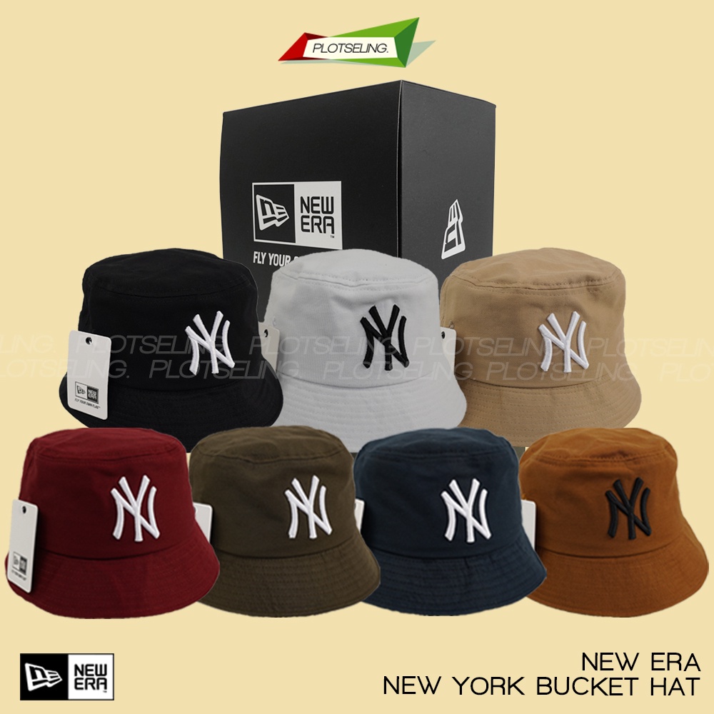 Topi BUCKET NY Unisex New York Hat Branded Original Grade Cream Coklat Hijau Hitam Merah Maroon Navy Putih Topi Pria Wanita Buket KPOP Selebgram Influencer Hijab Tidak Bolak Balik