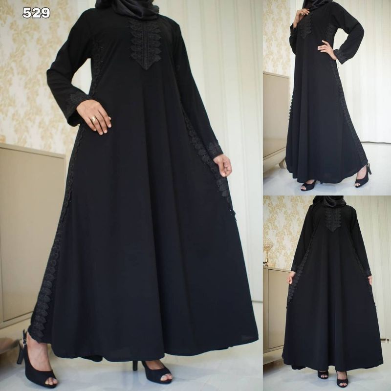 new abaya hitam model gaun pesta simple dress outer turkey saudi arab wanita