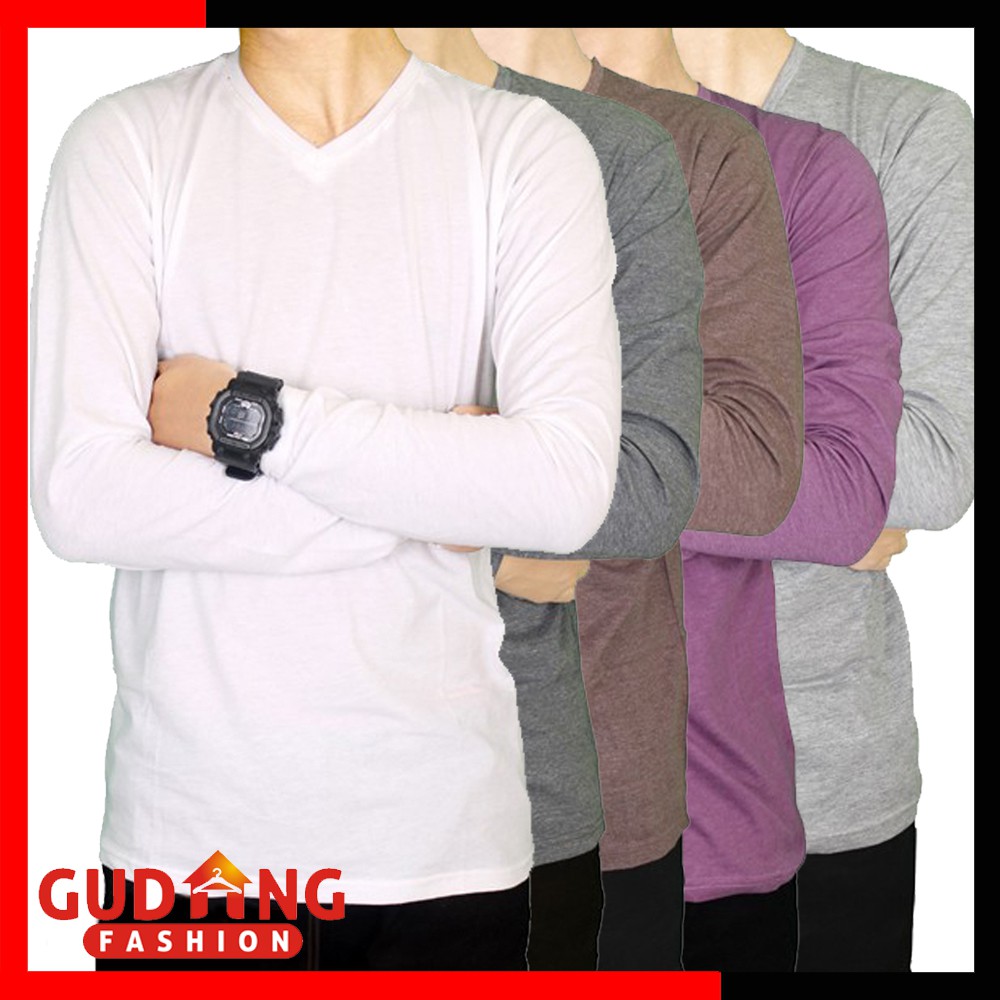 Kaos Polos Lengan Panjang Pria (COMB)