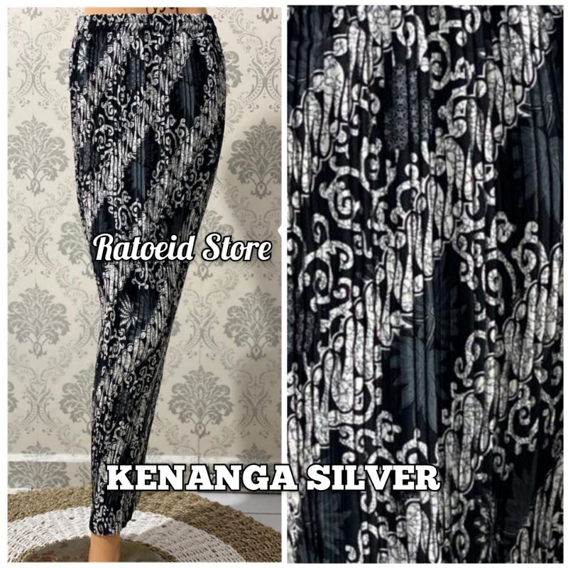 [200 Motif - Part 01] Rok Plisket Batik Panjang / Rok Batik / Rok Kebaya / Rok Wisuda / Bawahan Kebaya / Bawahan Batik / Rok Kondangan / Rok Pengantin / Rok Akad / Rok Lamaran / Rok Span / Rok Prisket Batik Jumbo Batik Production Original By Ratoeid Store-NO.18 Kenanga silver