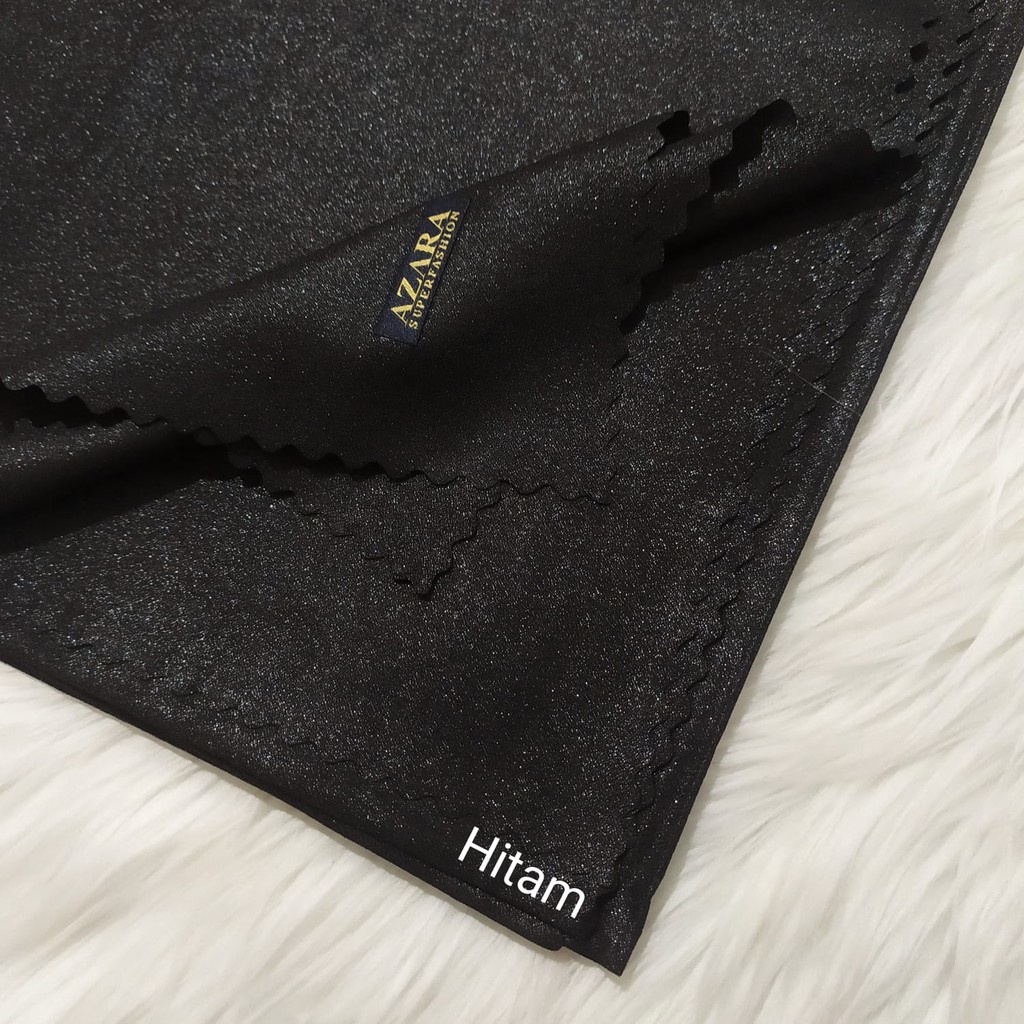 Hijab Segi Empat Azara nur sinar glamour Laser Cut kerudung hijab segiempat glowing 110 x 110-Hitam Sinar