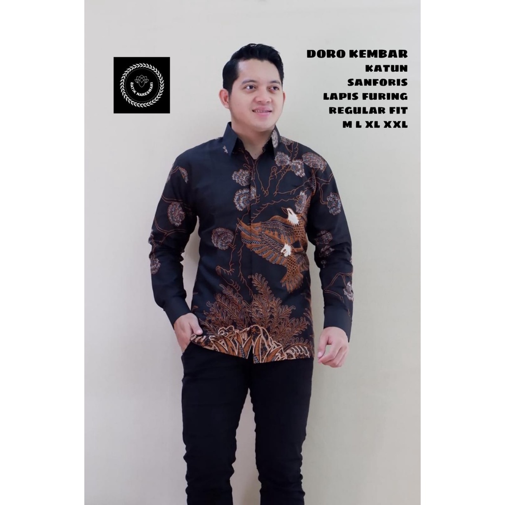 DORO KEMBAR BATIKSOLOAMANAH NARESWARI KEMEJA BAJU BATIK PRIA SOLO LENGAN PANJANG PENDEK LAPIS FURING ATASAN BATIK PREMIUM MODERN KATUN HALUS WICAKSONO MERAH PUTRA BIRU NAGA BULAN MERAK BIRU PEKSI CONDRO BRAJA TRUNTUM SUJIWO SENTANU SANDIAGA UNGU ANJASMARA