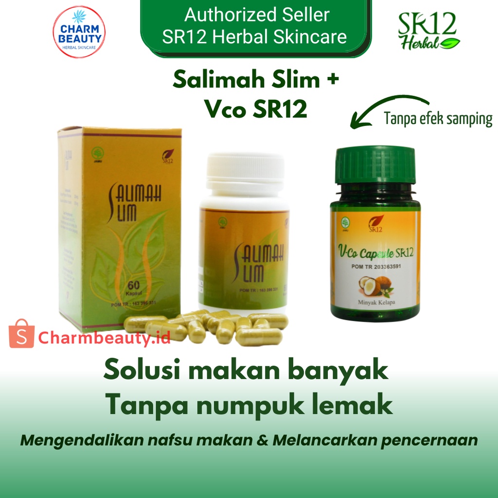 Pelangsing Badan Cepat dan Ampuh Paket Pelakor Salimah Slim SR12 Original Peluntur Lemak Kotor BPOM Perut Buncit Wanita Herbal Ori 100%