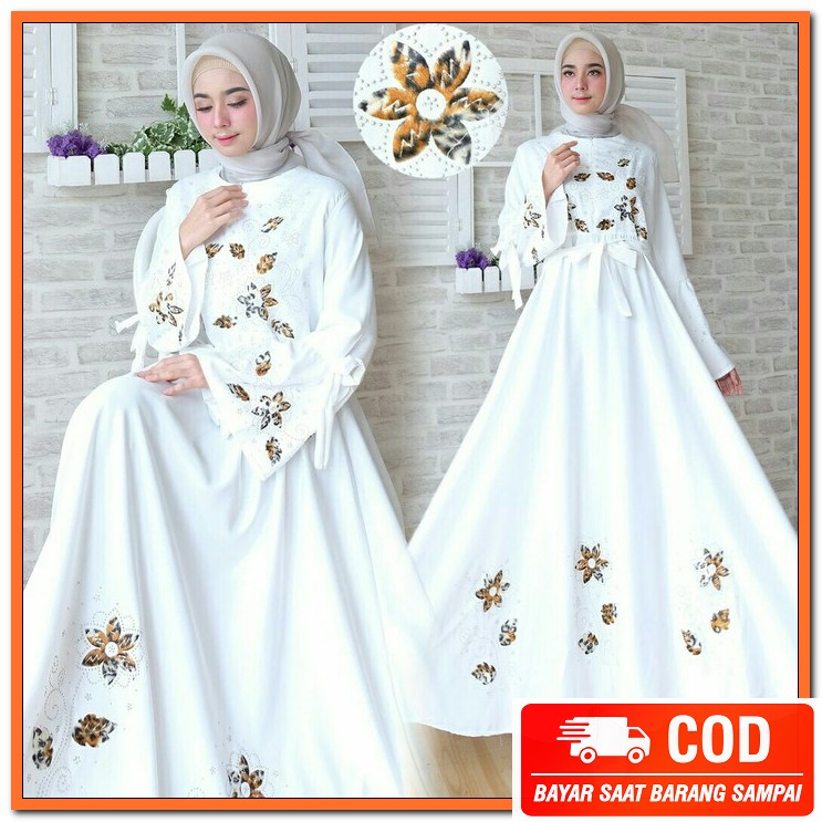 Mr Maxy Mutiara Edeline / Baju Gamis Wanita Dewasa Pesta Kodangan KX394 Maxi Balotelli Bunga Mote Au